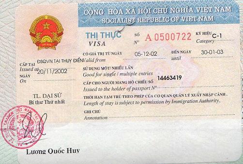 Vietnam visa, Visa to Vietnam